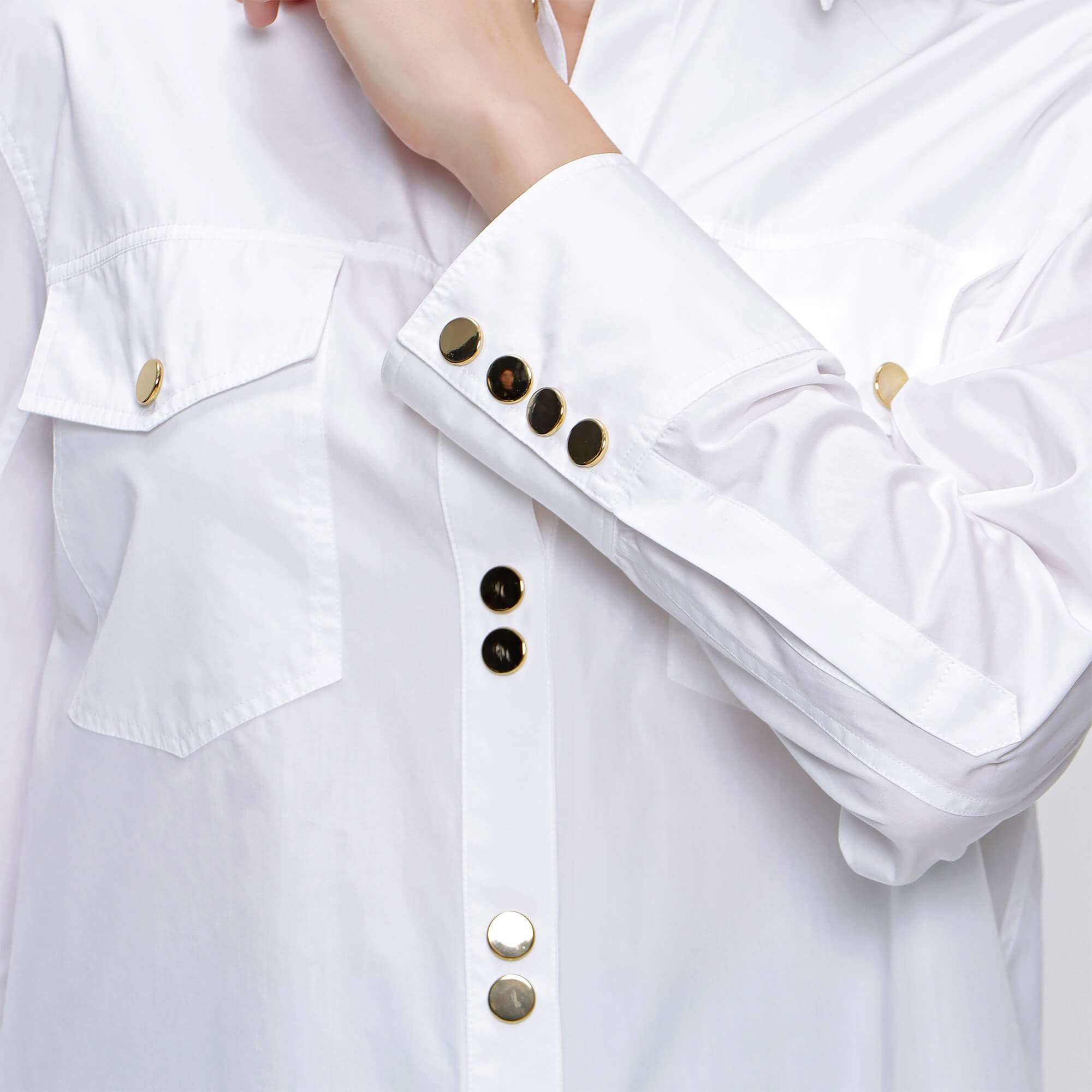 Balmain - White Cotton Gold Button Shirt 